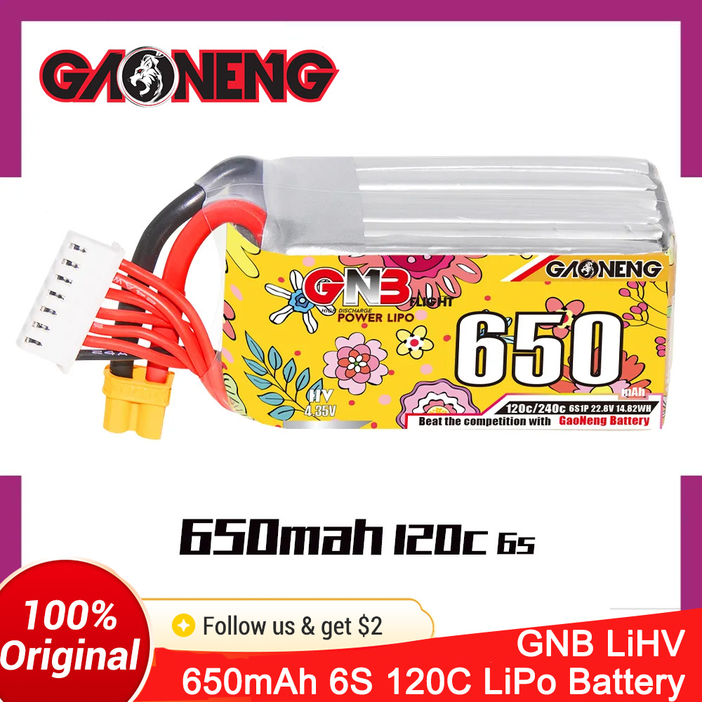 Drone Battery 6S - Bateria LiPo GAONENG 6S 650mAh LiHV